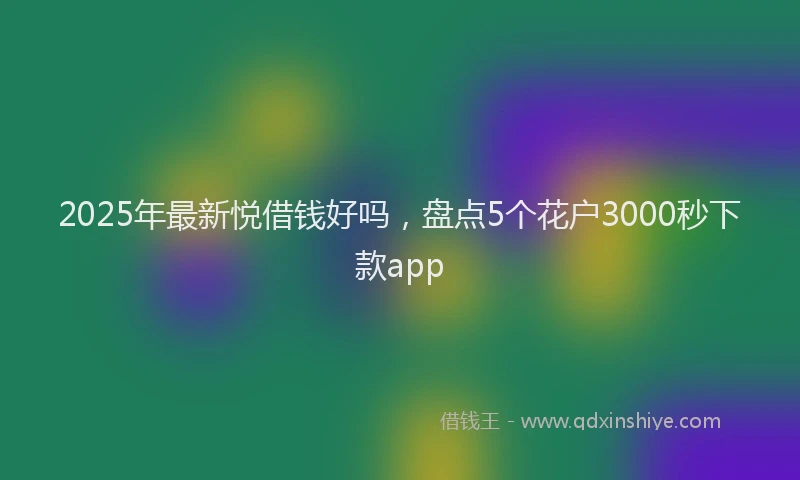 2025年最新悦借钱好吗，盘点5个花户3000秒下款app