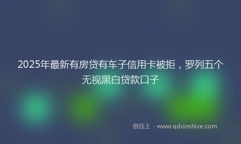 2025年最新有房贷有车子信用卡被拒，罗列五个无视黑白贷款口子