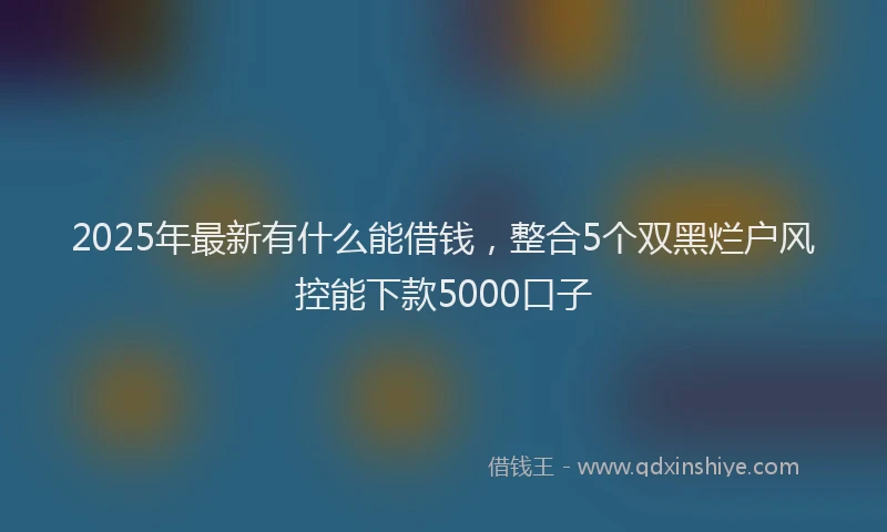 2025年最新有什么能借钱，整合5个双黑烂户风控能下款5000口子