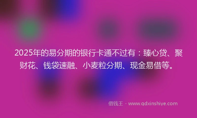 2025年的易分期的银行卡通不过有：臻心贷、聚财花、钱袋速融、小麦粒分期、现金易借等。
