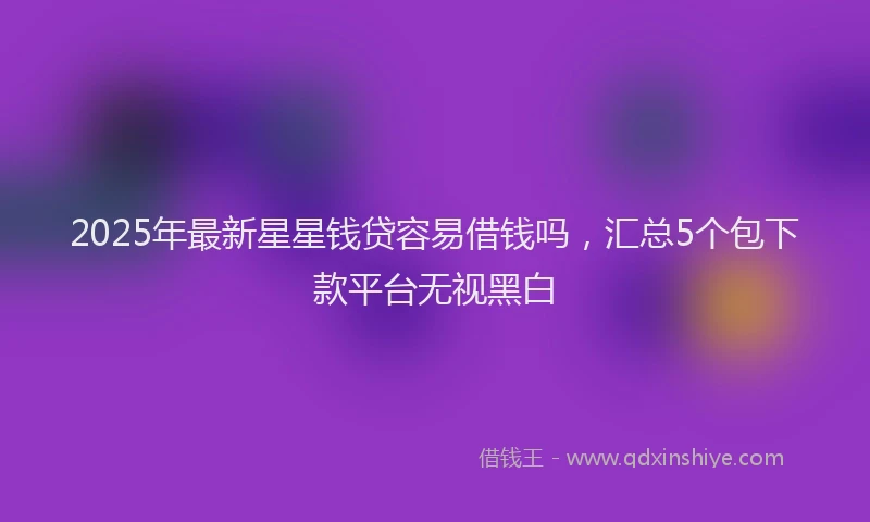 2025年最新星星钱贷容易借钱吗，汇总5个包下款平台无视黑白