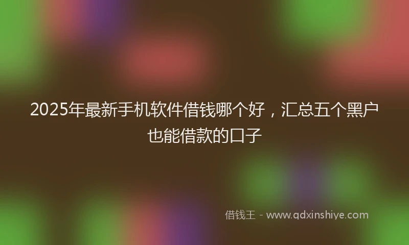 2025年最新手机软件借钱哪个好，汇总五个黑户也能借款的口子