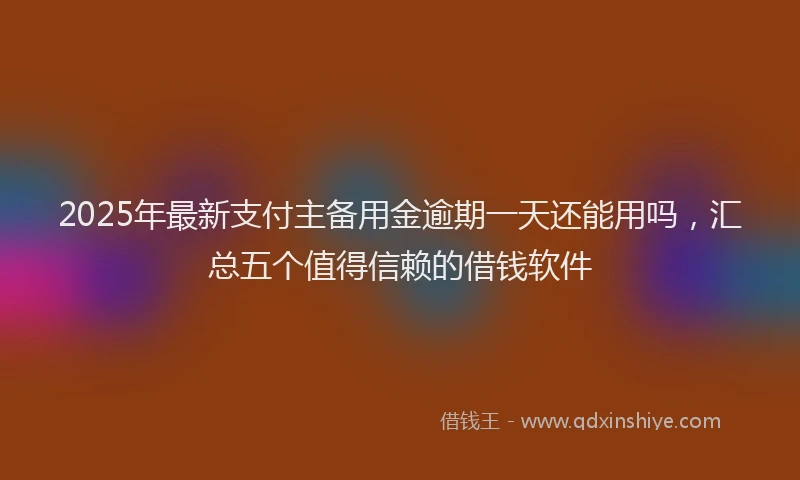 2025年最新支付主备用金逾期一天还能用吗，汇总五个值得信赖的借钱软件
