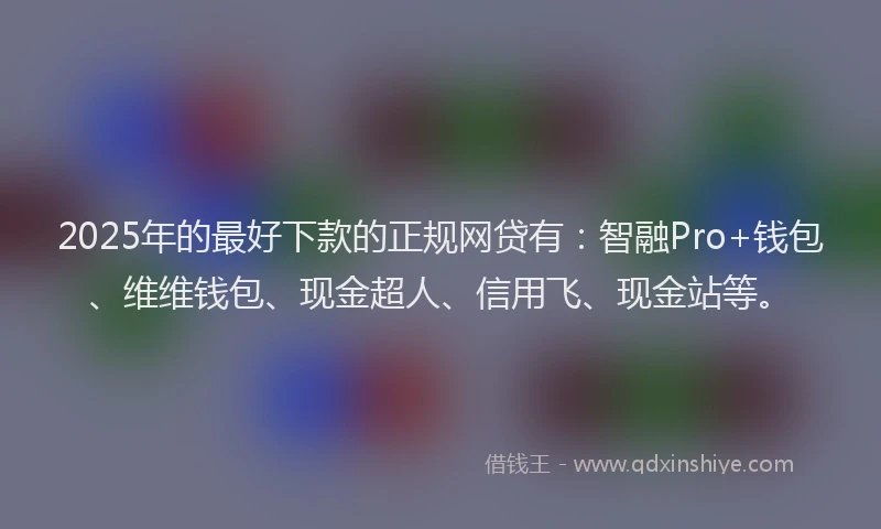 2025年的最好下款的正规网贷有：智融Pro+钱包、维维钱包、现金超人、信用飞、现金站等。