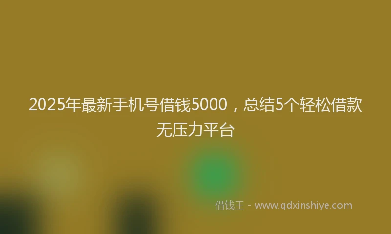 2025年最新手机号借钱5000，总结5个轻松借款无压力平台