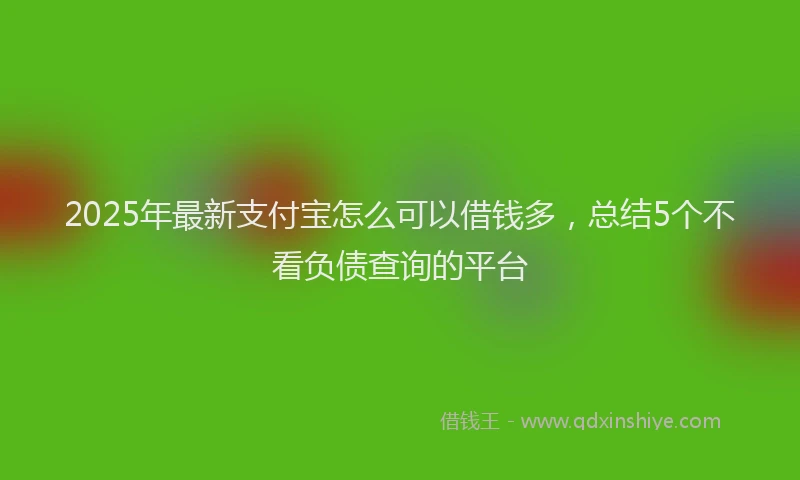 2025年最新支付宝怎么可以借钱多，总结5个不看负债查询的平台