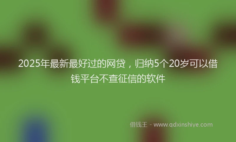 2025年最新最好过的网贷，归纳5个20岁可以借钱平台不查征信的软件