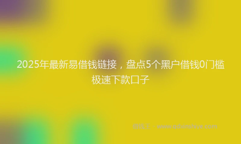 2025年最新易借钱链接，盘点5个黑户借钱0门槛极速下款口子