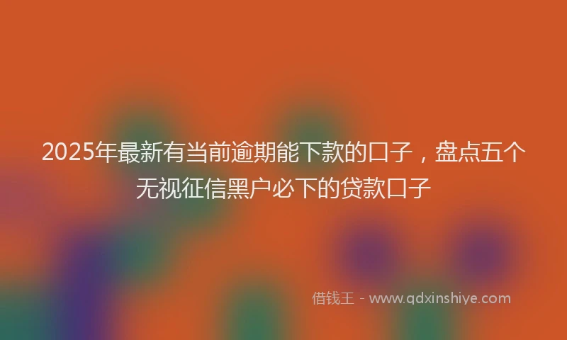 2025年最新有当前逾期能下款的口子，盘点五个无视征信黑户必下的贷款口子