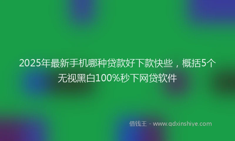 2025年最新手机哪种贷款好下款快些，概括5个无视黑白100%秒下网贷软件