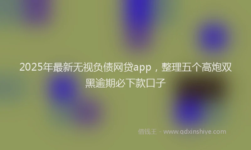 2025年最新无视负债网贷app，整理五个高炮双黑逾期必下款口子