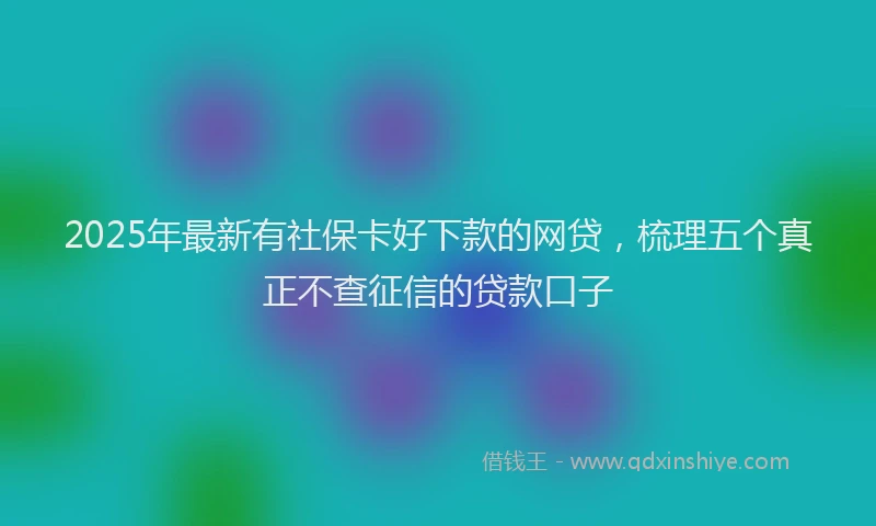 2025年最新有社保卡好下款的网贷，梳理五个真正不查征信的贷款口子