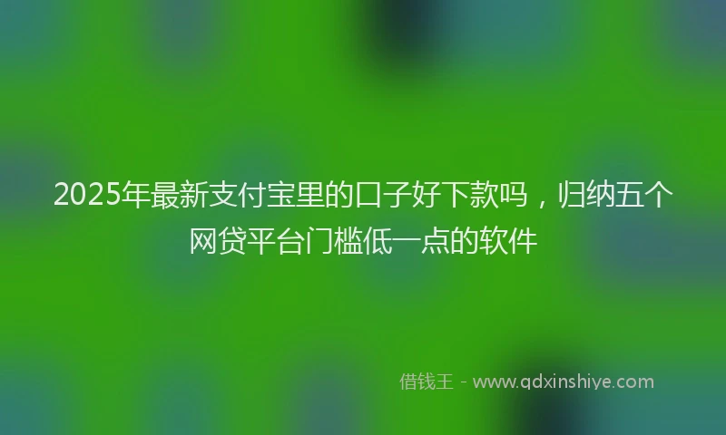 2025年最新支付宝里的口子好下款吗，归纳五个网贷平台门槛低一点的软件