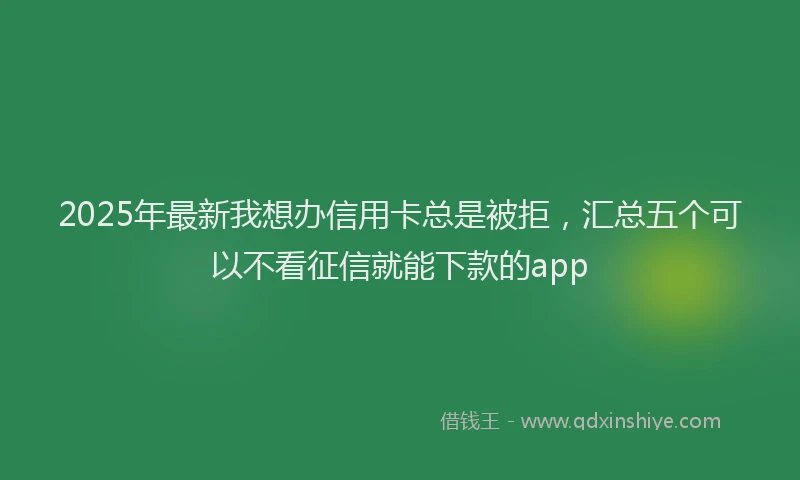 2025年最新我想办信用卡总是被拒，汇总五个可以不看征信就能下款的app