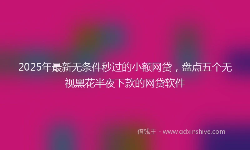 2025年最新无条件秒过的小额网贷，盘点五个无视黑花半夜下款的网贷软件