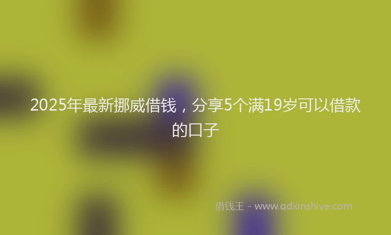 2025年最新挪威借钱，分享5个满19岁可以借款的口子