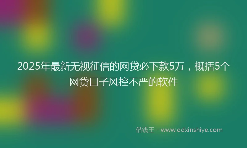 2025年最新无视征信的网贷必下款5万,概括5个网贷口子风控不严的软件