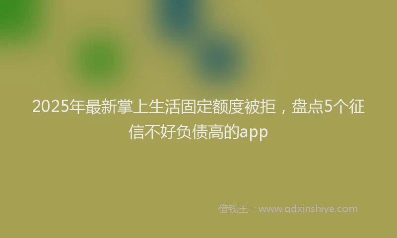 2025年最新掌上生活固定额度被拒，盘点5个征信不好负债高的app