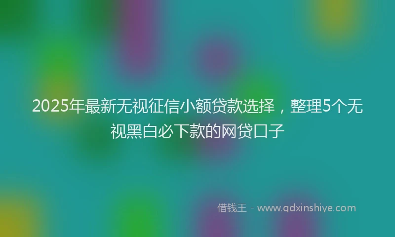 2025年最新无视征信小额贷款选择，整理5个无视黑白必下款的网贷口子