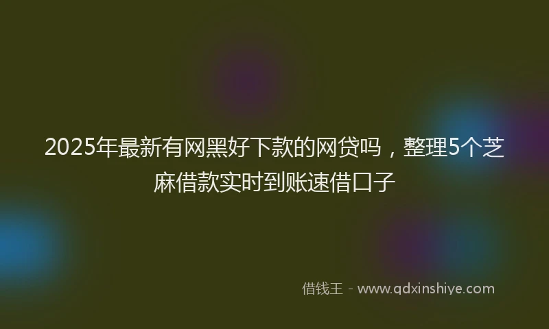 2025年最新有网黑好下款的网贷吗，整理5个芝麻借款实时到账速借口子