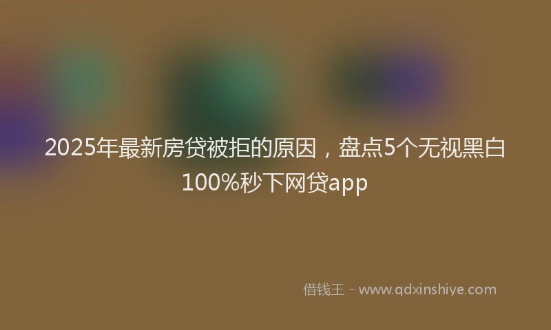 2025年最新房贷被拒的原因，盘点5个无视黑白100%秒下网贷app