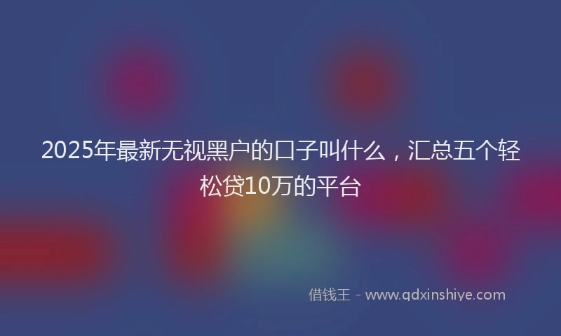 2025年最新无视黑户的口子叫什么，汇总五个轻松贷10万的平台