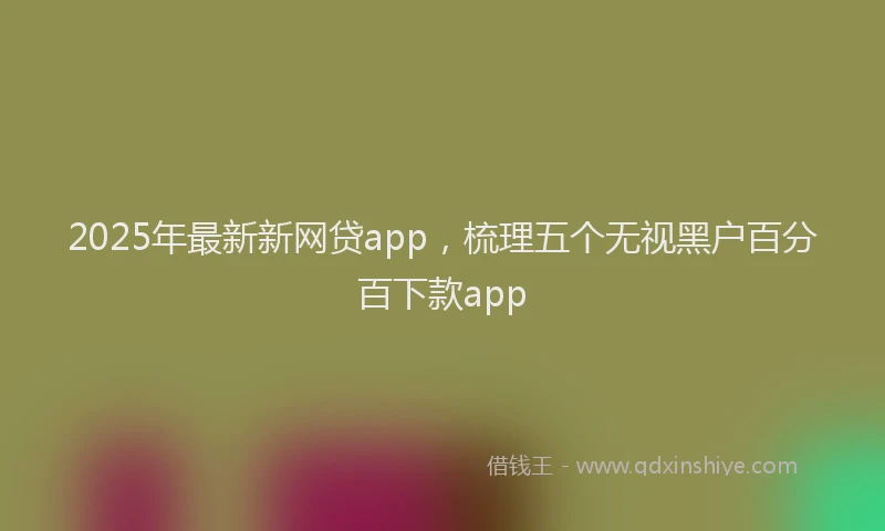 2025年最新新网贷app，梳理五个无视黑户百分百下款app