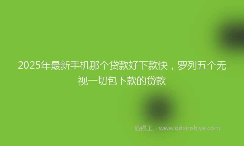 2025年最新手机那个贷款好下款快，罗列五个无视一切包下款的贷款