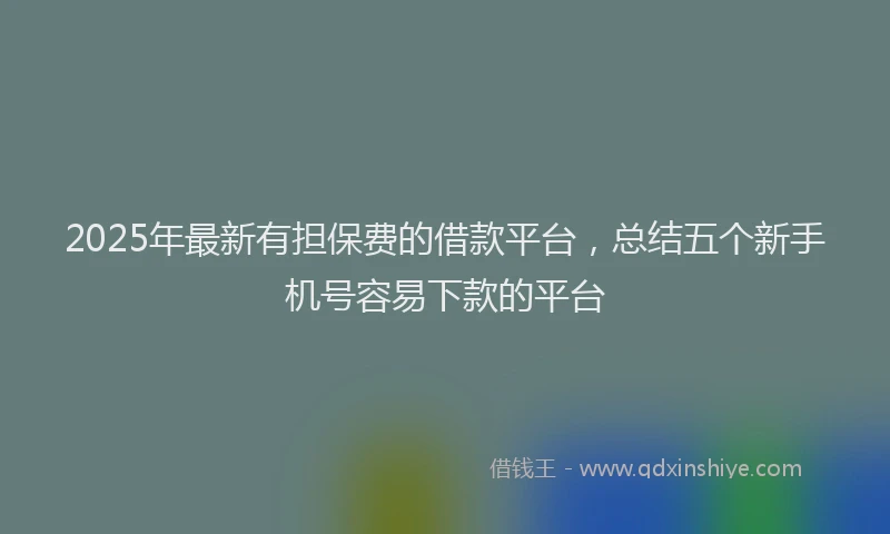 2025年最新有担保费的借款平台，总结五个新手机号容易下款的平台
