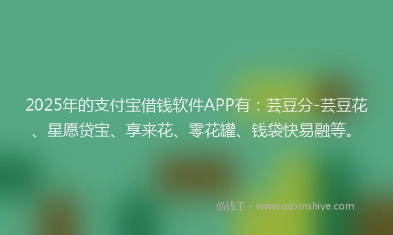 2025年的支付宝借钱软件APP有：芸豆分-芸豆花、星愿贷宝、享来花、零花罐、钱袋快易融等。