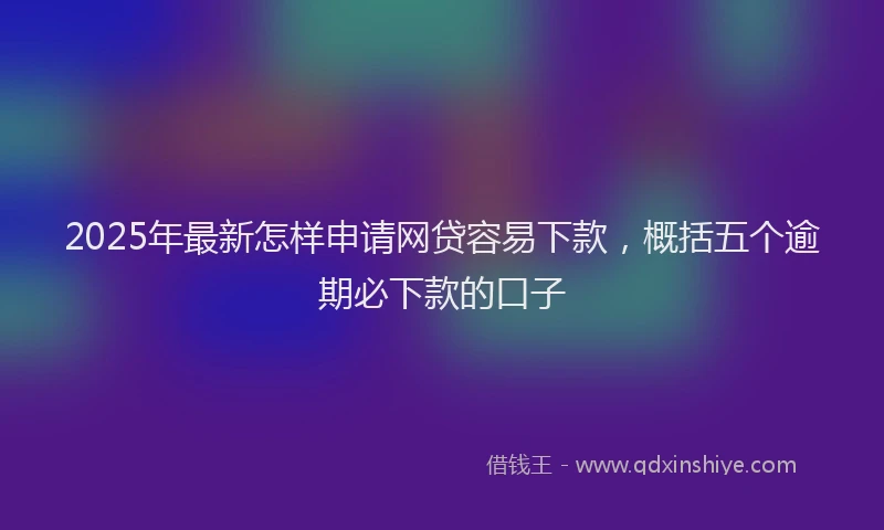 2025年最新怎样申请网贷容易下款，概括五个逾期必下款的口子