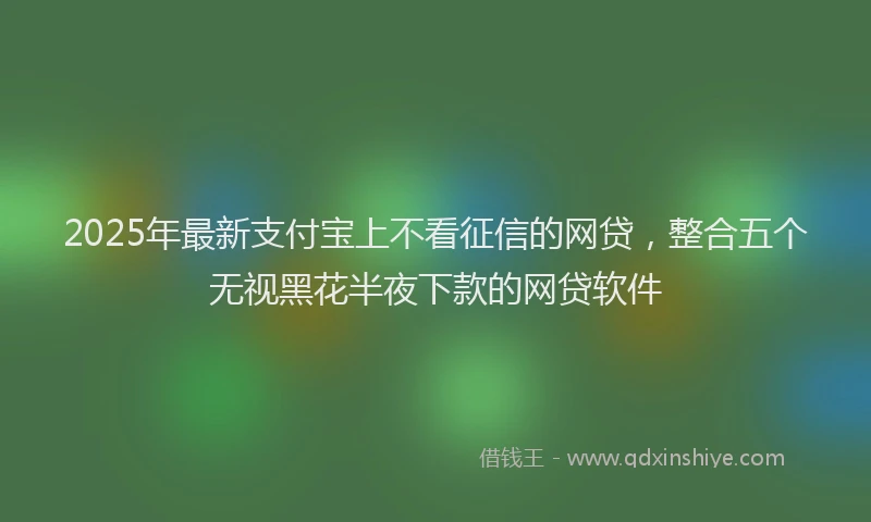 2025年最新支付宝上不看征信的网贷，整合五个无视黑花半夜下款的网贷软件