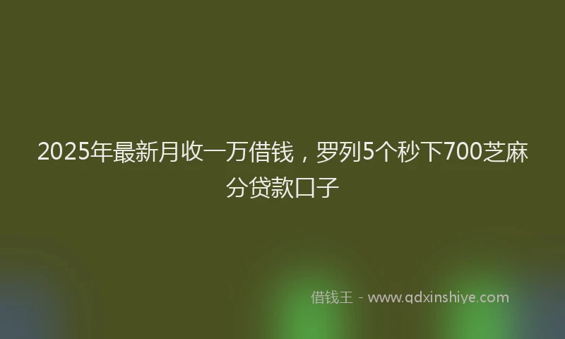 2025年最新月收一万借钱，罗列5个秒下700芝麻分贷款口子