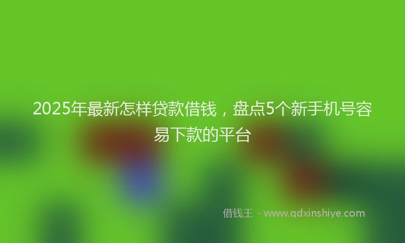 2025年最新怎样贷款借钱，盘点5个新手机号容易下款的平台