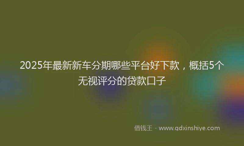 2025年最新新车分期哪些平台好下款，概括5个无视评分的贷款口子