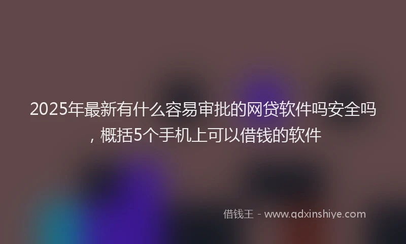 2025年最新有什么容易审批的网贷软件吗安全吗，概括5个手机上可以借钱的软件