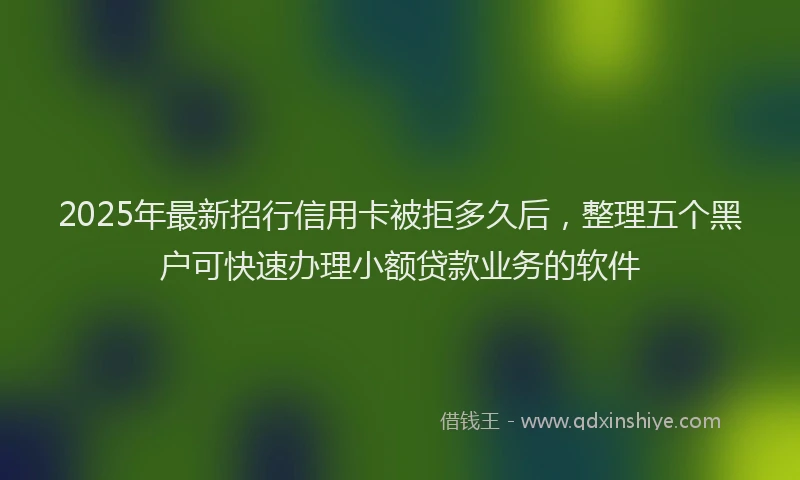 2025年最新招行信用卡被拒多久后，整理五个黑户可快速办理小额贷款业务的软件