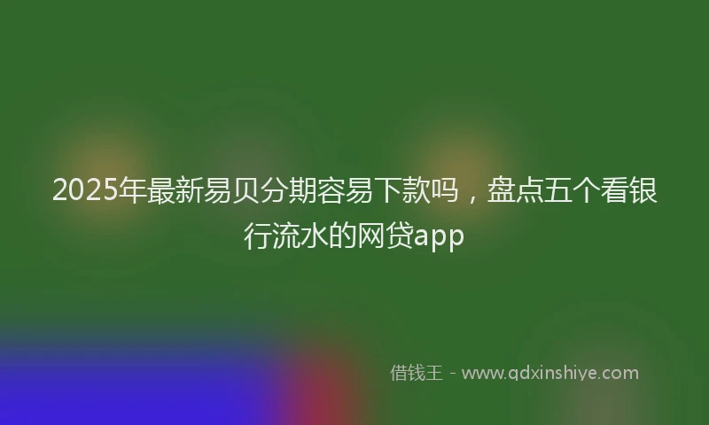2025年最新易贝分期容易下款吗，盘点五个看银行流水的网贷app