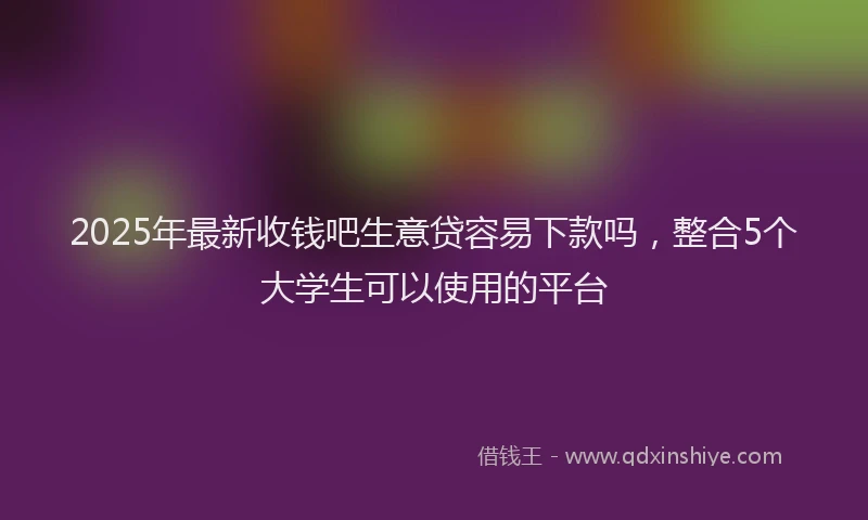 2025年最新收钱吧生意贷容易下款吗，整合5个大学生可以使用的平台