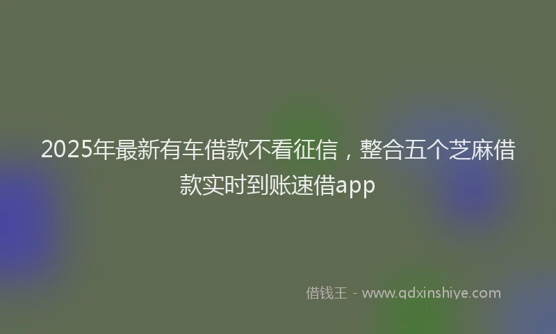 2025年最新有车借款不看征信，整合五个芝麻借款实时到账速借app