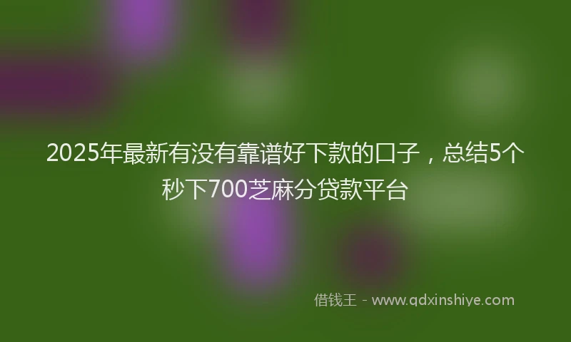 2025年最新有没有靠谱好下款的口子，总结5个秒下700芝麻分贷款平台