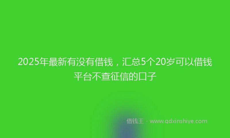2025年最新有没有借钱，汇总5个20岁可以借钱平台不查征信的口子