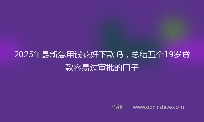 2025年最新急用钱花好下款吗，总结五个19岁贷款容易过审批的口子