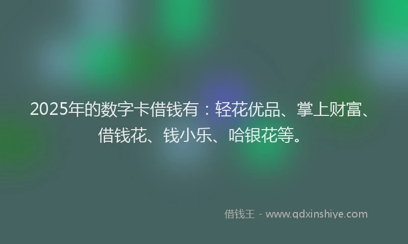 2025年的数字卡借钱有：轻花优品、掌上财富、借钱花、钱小乐、哈银花等。