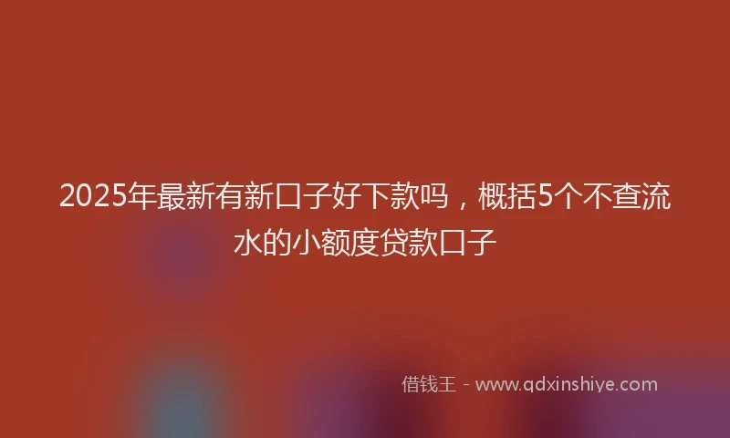 2025年最新有新口子好下款吗，概括5个不查流水的小额度贷款口子