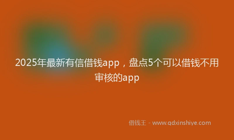 2025年最新有信借钱app，盘点5个可以借钱不用审核的app