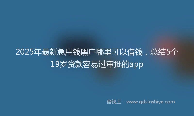 2025年最新急用钱黑户哪里可以借钱，总结5个19岁贷款容易过审批的app