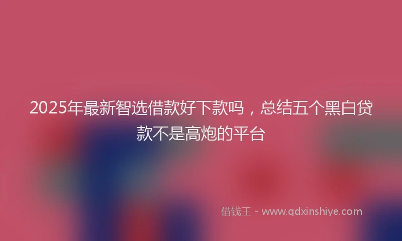 2025年最新智选借款好下款吗，总结五个黑白贷款不是高炮的平台