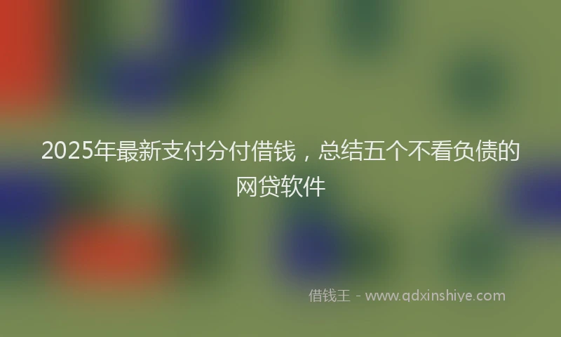 2025年最新支付分付借钱，总结五个不看负债的网贷软件