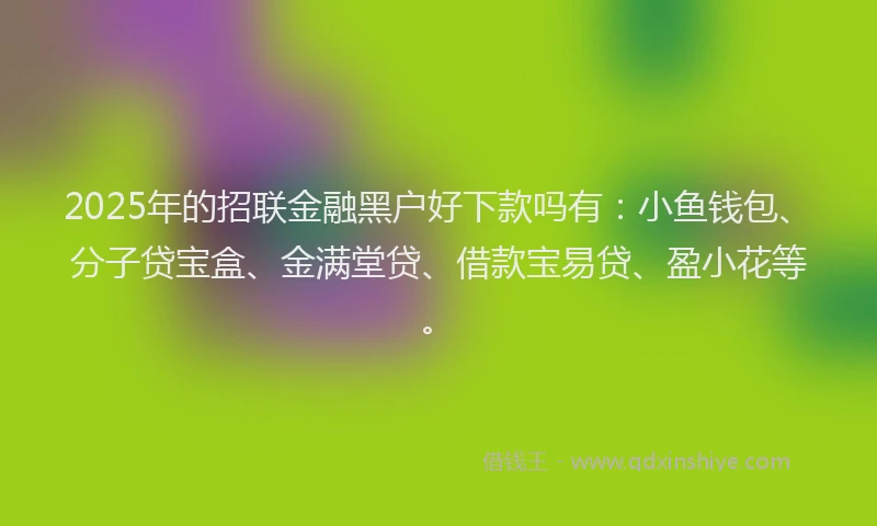 2025年的招联金融黑户好下款吗有：小鱼钱包、分子贷宝盒、金满堂贷、借款宝易贷、盈小花等。